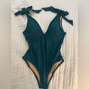 J Crew Teal One Piece Swimsuit size 10